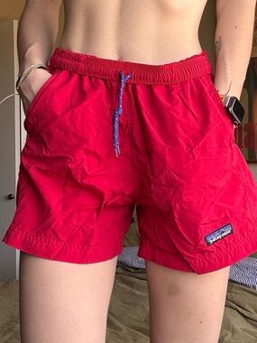 Red Patagonia Baggies Women's Drawstring Shorts